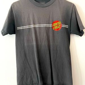 Vintage thrift faded black Santa Cruz tee
